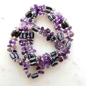 4/$50⭐️Amethyst & Magnetic Hematite Strand